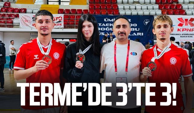 Terme'de 3'te 3! Taekwondoculardan gümüş madalya şöleni
