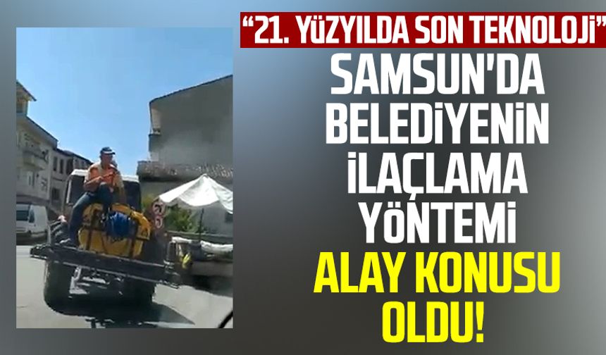 Samsun haber | Samsun'da belediyenin ilaçlama yöntemi alay konusu oldu!