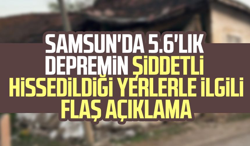 Samsun'da 5.6'lık Tokat depreminin şiddetli hissedildiği yerlerle ilgili flaş açıklama