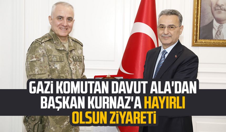 Komutan Davut Ala'dan, İlkadım Belediye Başkanı İhsan Kurnaz'a hayırlı olsun ziyareti
