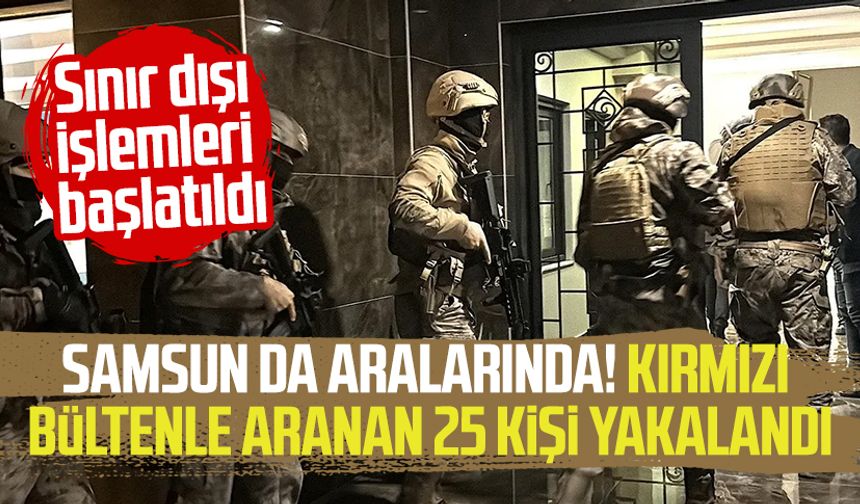 Samsun dahil 8 ilde operasyon! Kırmızı bültenle aranan 25 kişi yakalandı