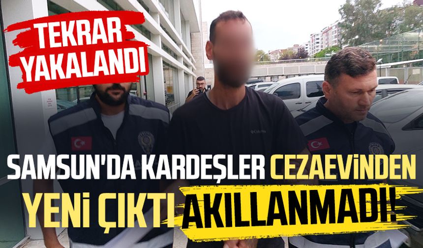 Samsun'da kardeşler cezaevinden yeni çıktı, yine suç işledi