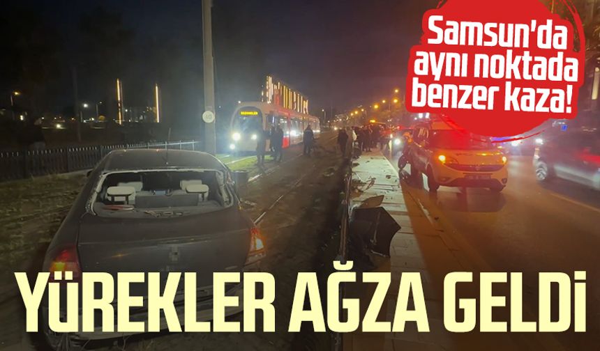 Samsun'da aynı noktada benzer kaza! Yürekler ağza geldi