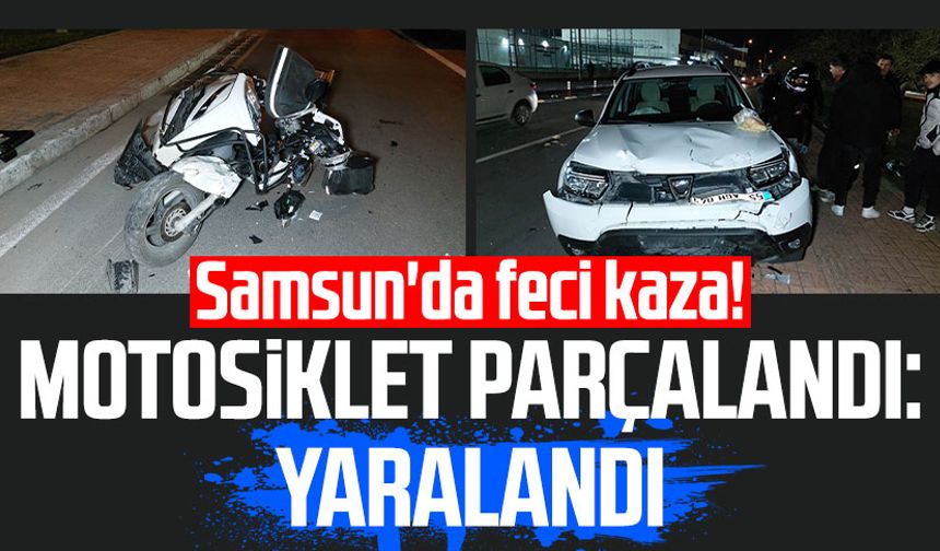 Samsun'da feci kaza! Motosiklet parçalandı: İlker Baş yaralandı