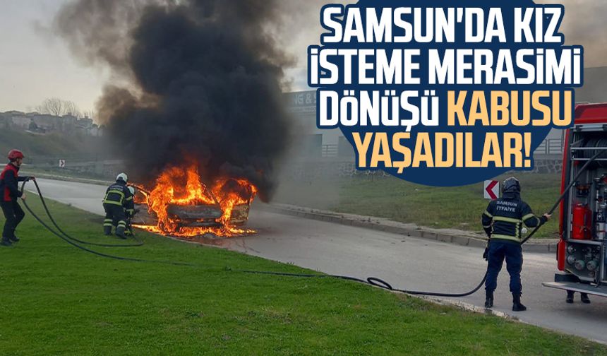 Samsun'da kız isteme merasimi dönüşü kabusu yaşadılar! | Video