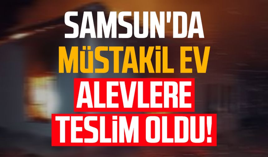 Samsun'da müstakil ev alevlere teslim oldu!