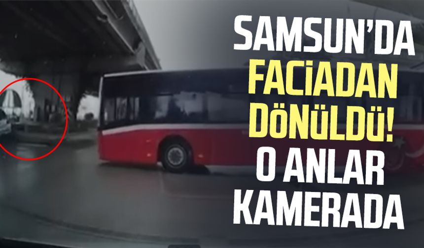 Samsun'da faciadan dönüldü: Kaza anı kamerada
