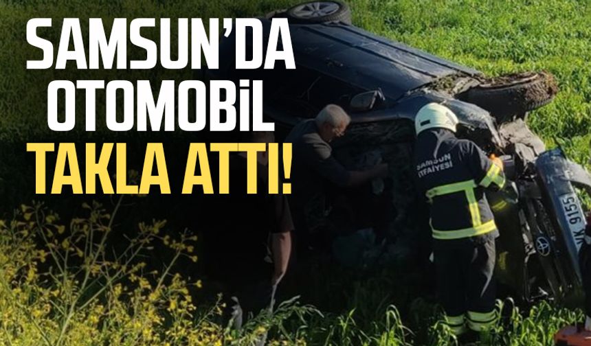 Samsun Bafra'da otomobil takla attı!