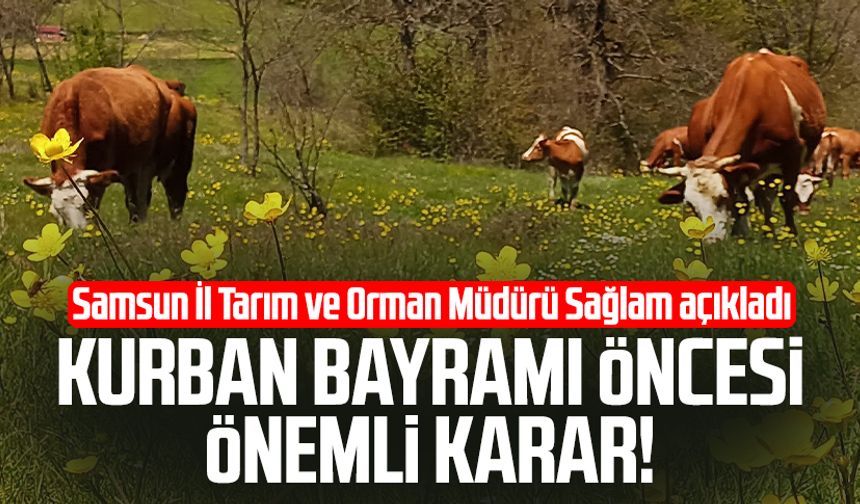 Kurban Bayramı öncesi önemli karar! Samsun'da flaş açıklama