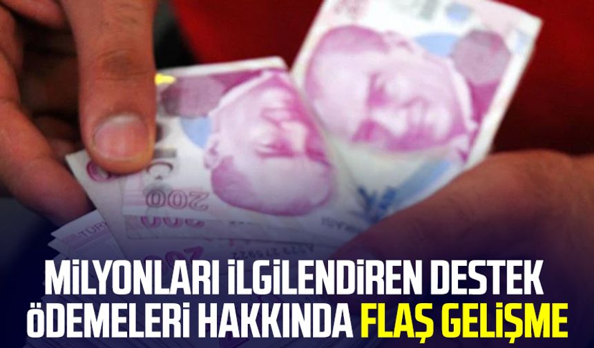 Milyonları ilgilendiren destek ödemeleri hakkında flaş gelişme