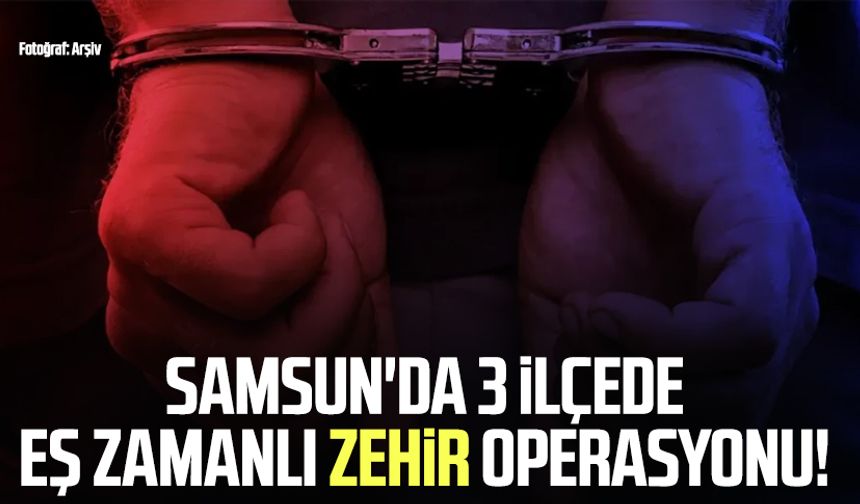Samsun'da 3 ilçede eş zamanlı zehir operasyonu!