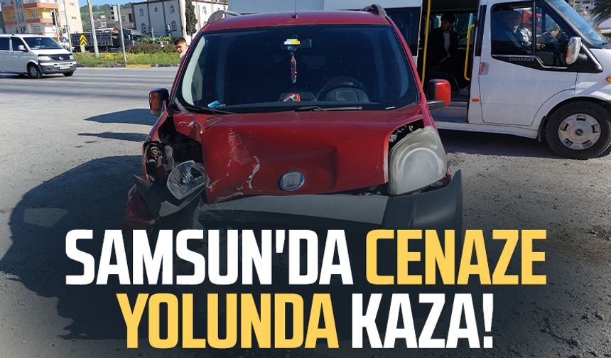 Samsun İlkadım'da cenaze yolunda kaza!