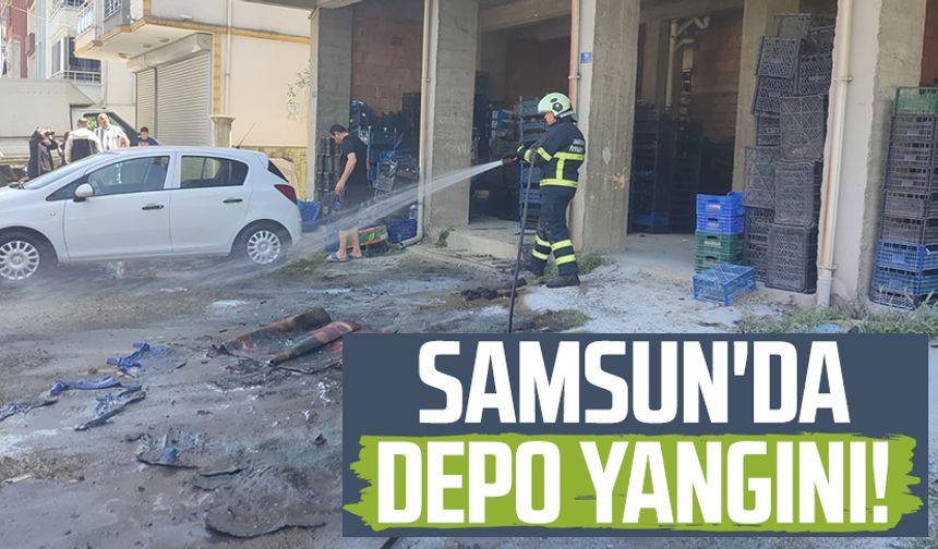 Samsun Çarşamba'da depo yangını!