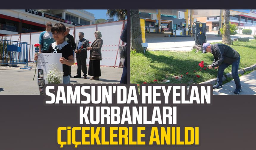Samsun'da heyelan kurbanları çiçeklerle anıldı