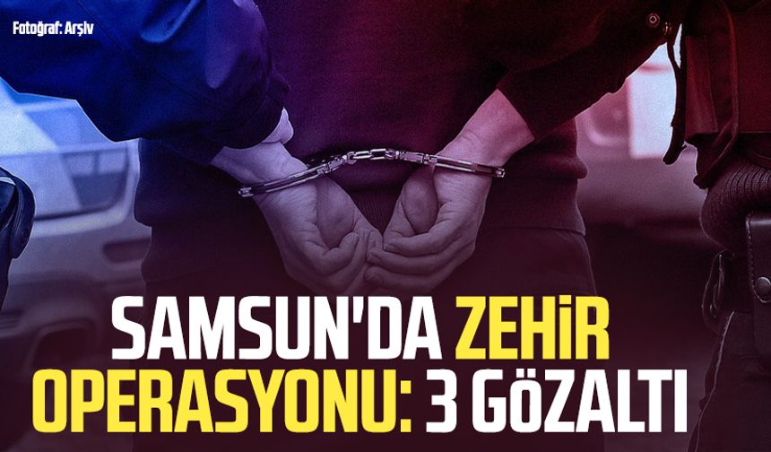 Samsun'da zehir operasyonunda 3 gözaltı