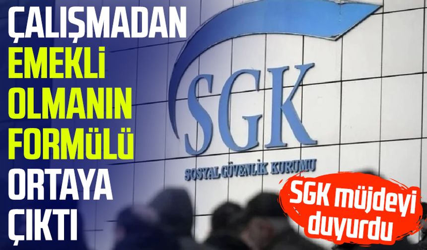 SGK müjdeyi duyurdu: Çalışmadan emekli olmanın formülü ortaya çıktı