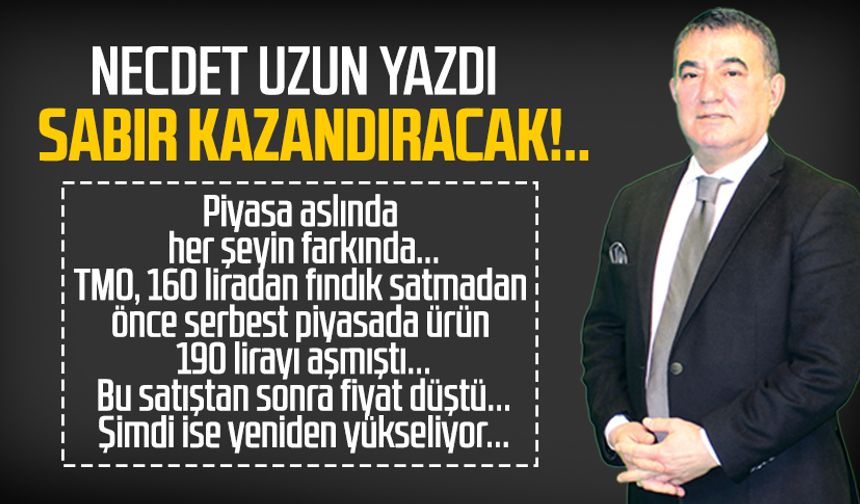 Necdet Uzun yazdı: Sabır kazandıracak!..