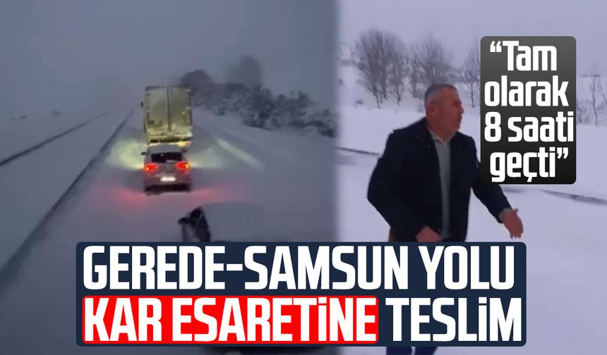 Gerede-Samsun yolu kar esaretine teslim