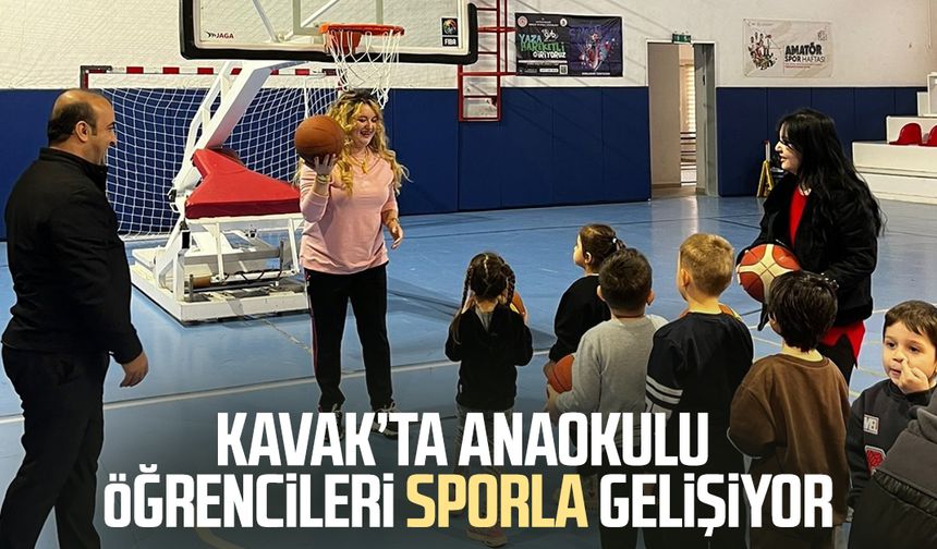 Kavak’ta anaokulu öğrencileri sporla gelişiyor