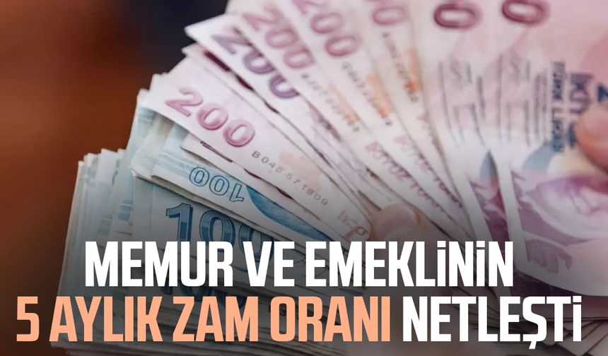 Memur ve emeklinin 5 aylık zam oranı netleşti