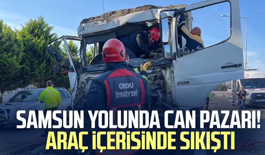 Samsun yolunda can pazarı! Araç içerisinde sıkıştı