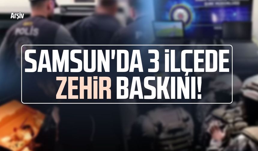 Samsun'da 3 ilçede zehir baskını! 9 kişi yakalandı
