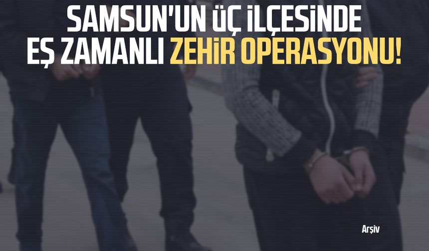 Samsun'un üç ilçesinde eş zamanlı zehir operasyonu! - samsungazetesi.com