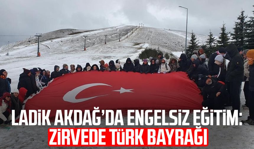 Ladik Akdağ’da engelsiz eğitim: Zirvede Türk bayrağı