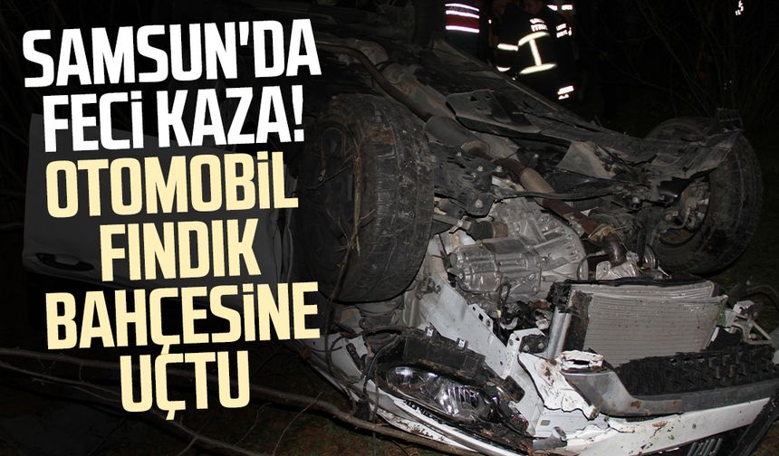 Samsun'da feci kaza! Otomobil fındık bahçesine uçtu
