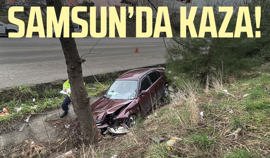 Samsun İlkadım'da kaza: Otomobil yoldan çıktı!