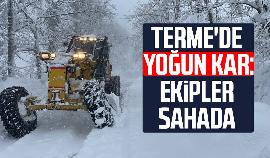 Terme'de yoğun kar: Ekipler sahada
