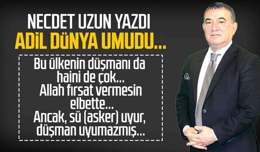 Necdet Uzun yazdı: Adil dünya umudu...