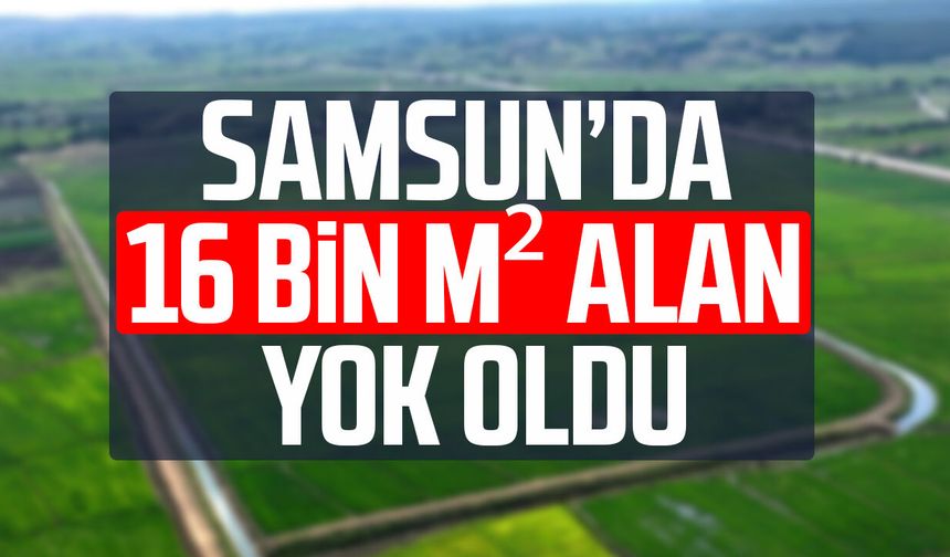 Samsun’da 16 bin m² alan yok oldu