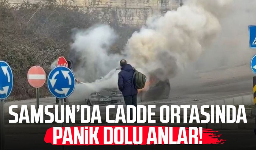 Samsun’da cadde ortasında panik dolu anlar!