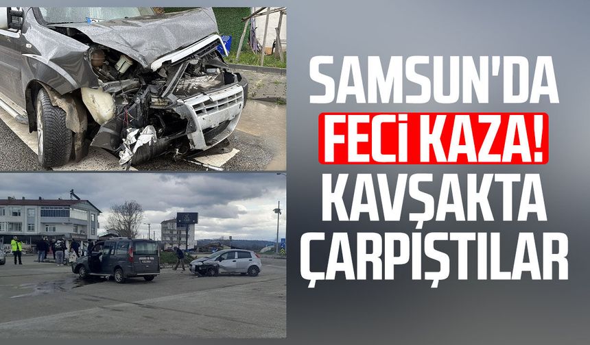 Samsun Tekkeköy'de feci kaza! Kavşakta çarpıştılar
