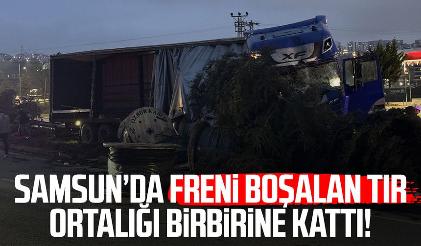 Samsun’da freni boşalan tır ortalığı birbirine kattı!