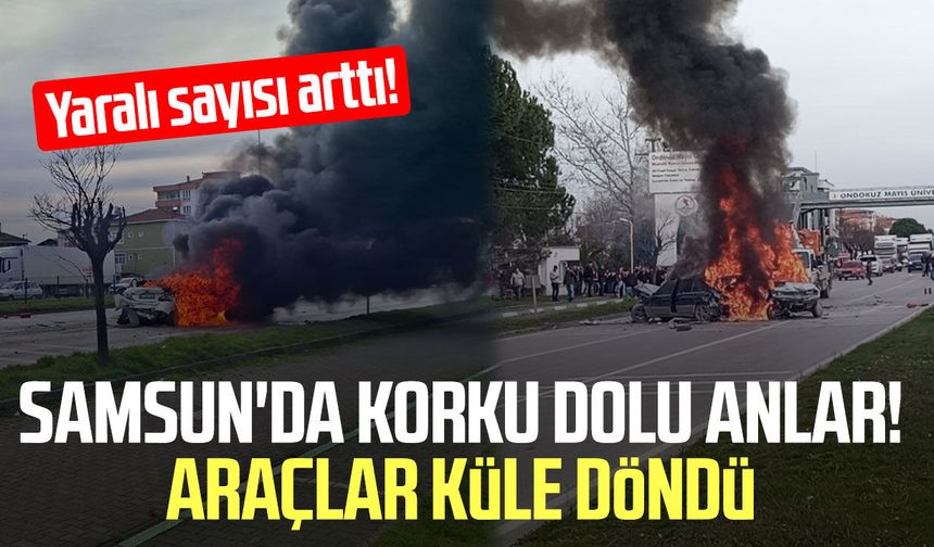 Samsun'da korku dolu anlar! Araçlar küle döndü