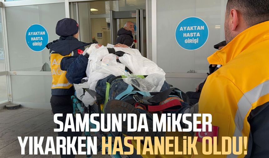 Samsun'da mikser yıkarken hastanelik oldu!