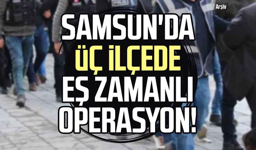 Samsun'da üç ilçede eş zamanlı operasyon!