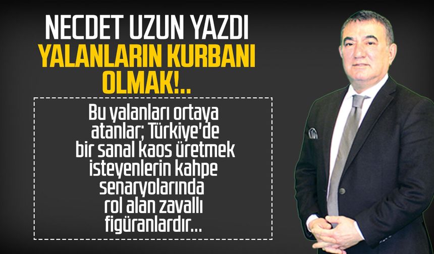 Necdet Uzun yazdı: Yalanların kurbanı olmak!..