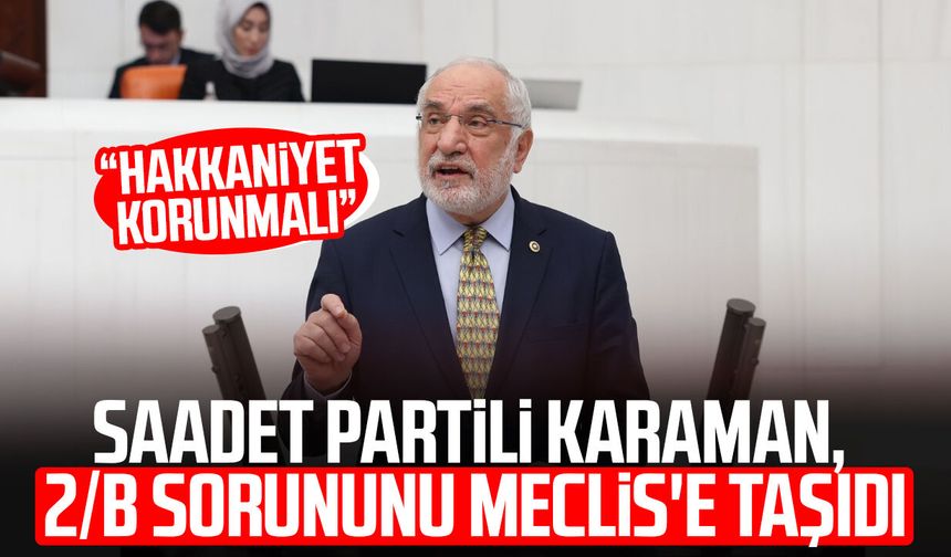 Saadet Partili Mehmet Karaman, 2/B sorununu Meclis'e taşıdı