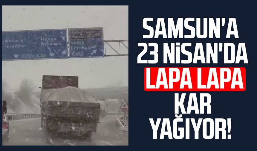 Samsun'a 23 Nisan'da lapa lapa kar yağıyor!
