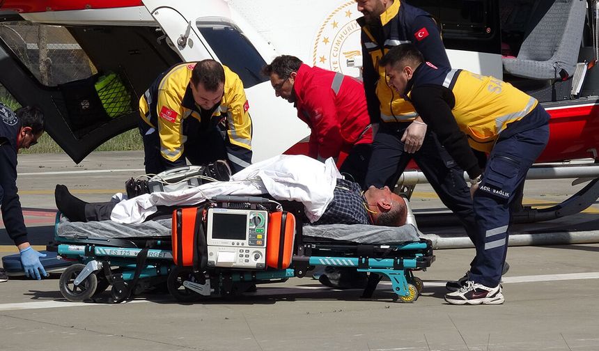 Samsun'da hayat uçuşu! Kalp hastası son anda yetişti