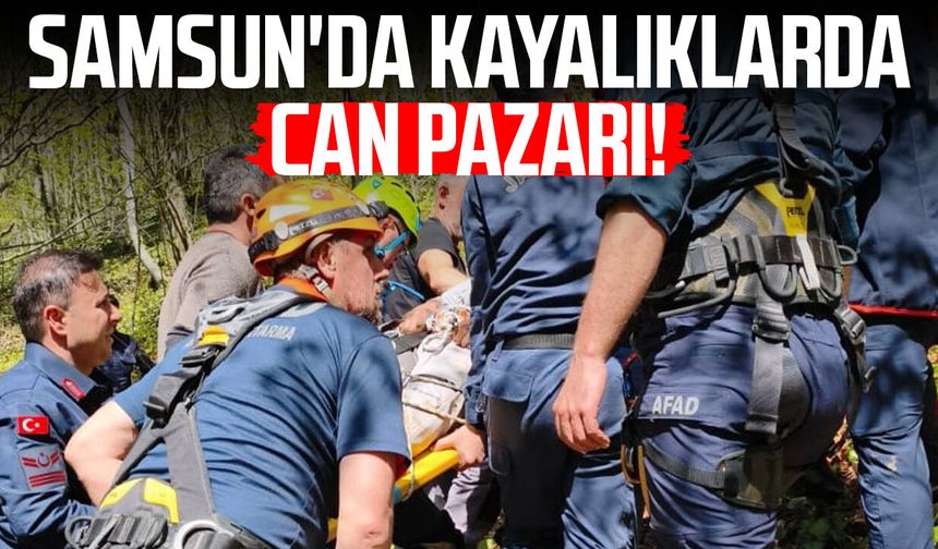 Samsun'da kayalıklarda can pazarı!