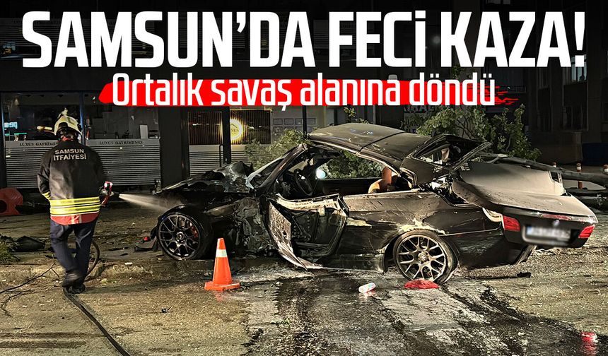 Samsun'da kaza: Ortalık savaş alanına döndü!