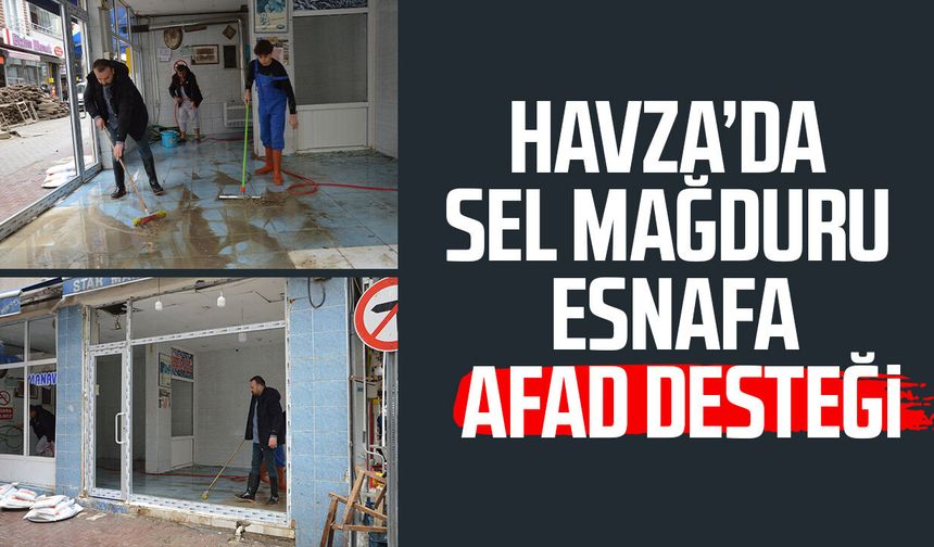 Havza’da sel mağduru esnafa AFAD desteği