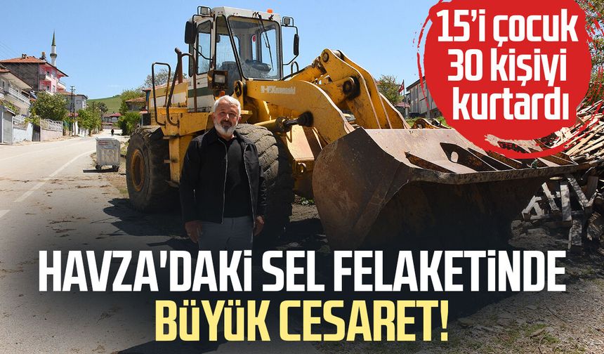 Havza'daki sel felaketinde büyük cesaret! 15 çocuğu kurtardı