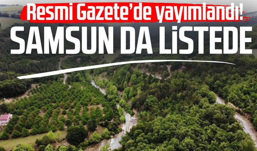 Resmi Gazete’de yayımlandı! Samsun da listede
