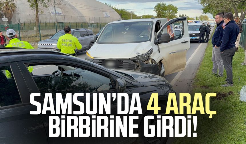 Samsun’da 4 araç birbirine girdi! 2 yaralı