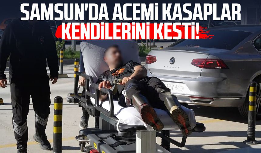 Samsun'da acemi kasaplar kendilerini kesti!